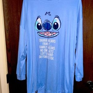 Kids oversized sleep wear or night gown Disney Stitch